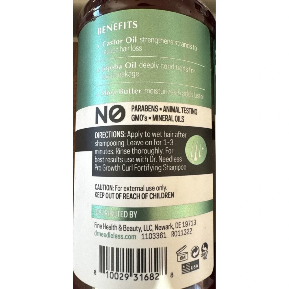 2X Dr. Needleless Pro Strength Growth Curl Fortifying Conditioner , 16 fl oz ea.